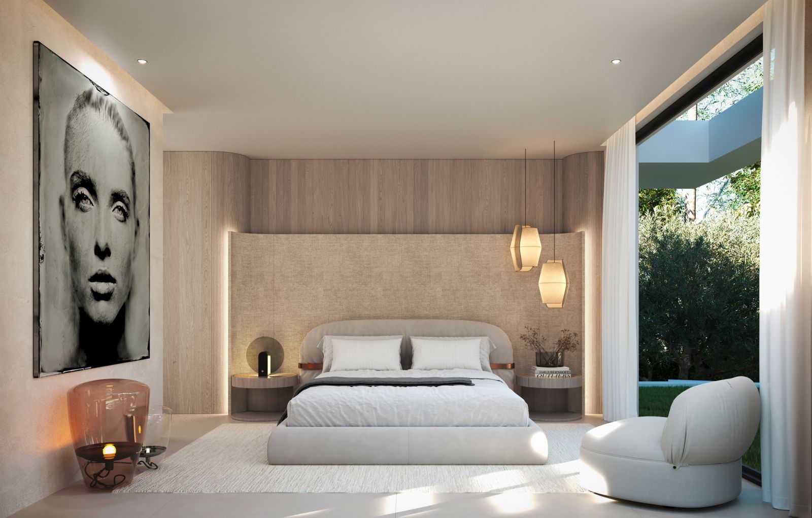 09 modern bedroom with garden view